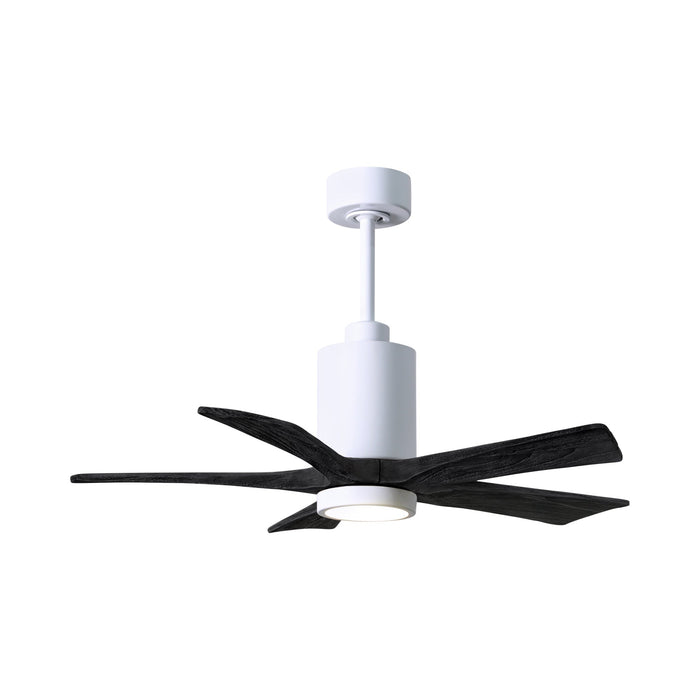Patricia 5 Indoor / Outdoor LED Ceiling Fan in Gloss White/Matte Black (42-Inch).