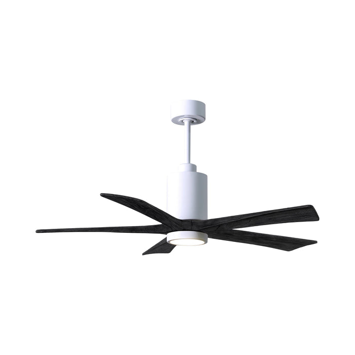 Patricia 5 Indoor / Outdoor LED Ceiling Fan in Gloss White/Matte Black (52-Inch).