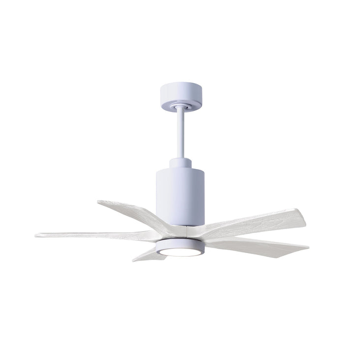Patricia 5 Indoor / Outdoor LED Ceiling Fan in Gloss White/Matte White (42-Inch).
