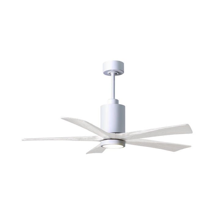 Patricia 5 Indoor / Outdoor LED Ceiling Fan in Gloss White/Matte White (52-Inch).