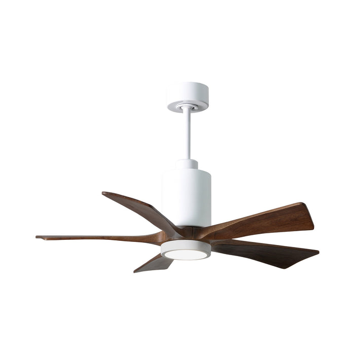 Patricia 5 Indoor / Outdoor LED Ceiling Fan in Gloss White/Walnut (42-Inch).