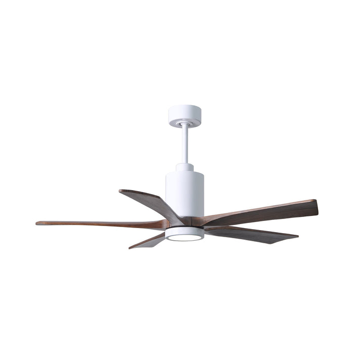 Patricia 5 Indoor / Outdoor LED Ceiling Fan in Gloss White/Walnut (52-Inch).