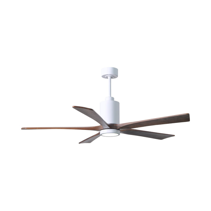 Patricia 5 Indoor / Outdoor LED Ceiling Fan in Gloss White/Walnut (60-Inch).