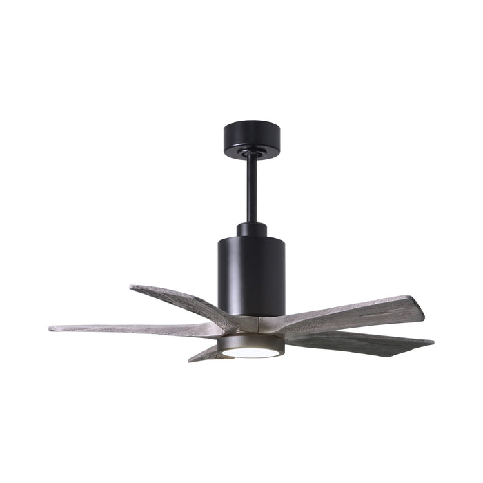 Patricia 5 Indoor / Outdoor LED Ceiling Fan in Matte Black/Barnwood (42-Inch).