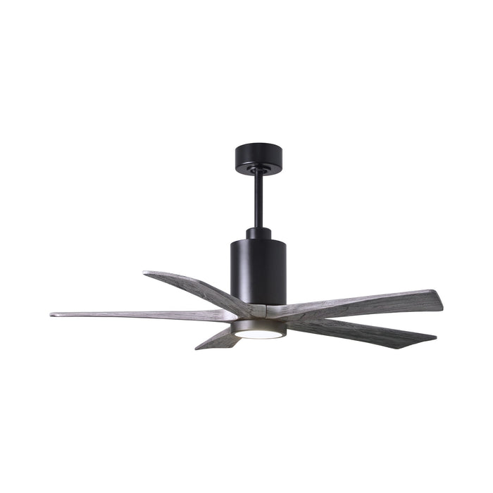 Patricia 5 Indoor / Outdoor LED Ceiling Fan in Matte Black/Barnwood (52-Inch).