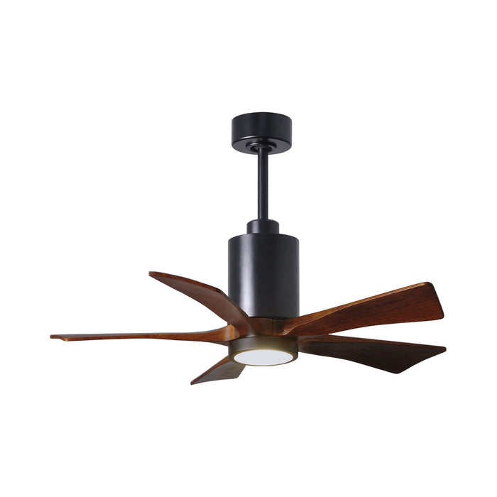 Patricia 5 Indoor / Outdoor LED Ceiling Fan in Matte Black/Walnut (42-Inch).