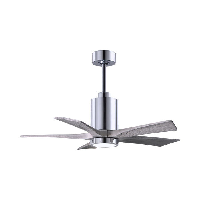 Patricia 5 Indoor / Outdoor LED Ceiling Fan in Polished Chrome/Barnwood (42-Inch).