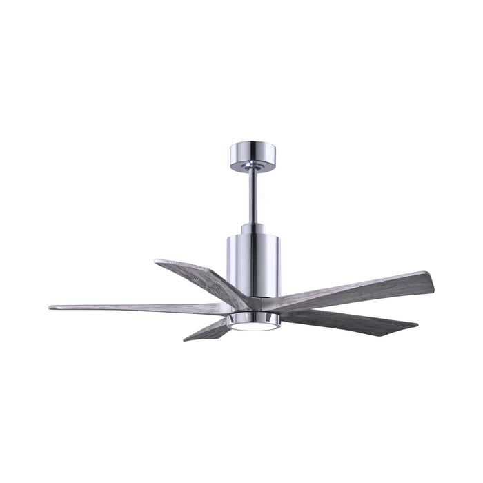Patricia 5 Indoor / Outdoor LED Ceiling Fan in Polished Chrome/Barnwood (52-Inch).