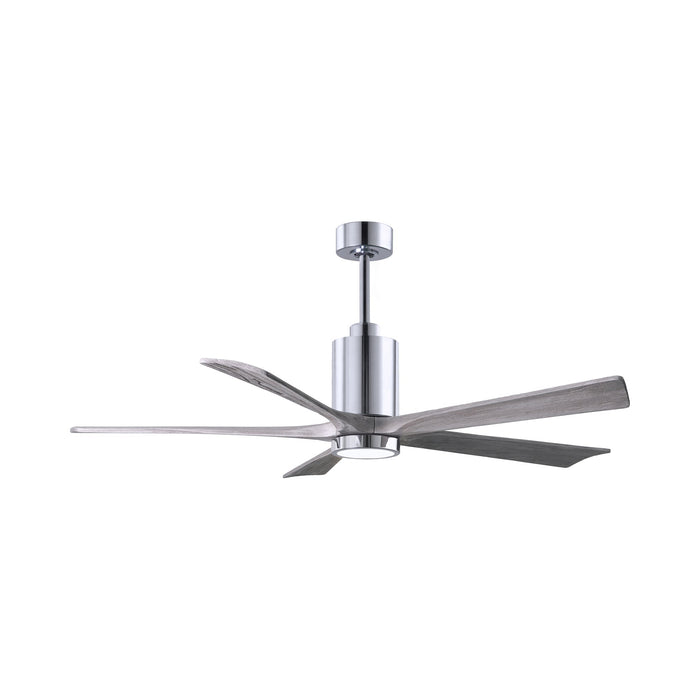 Patricia 5 Indoor / Outdoor LED Ceiling Fan in Polished Chrome/Barnwood (60-Inch).