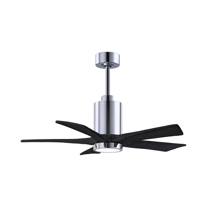 Patricia 5 Indoor / Outdoor LED Ceiling Fan in Polished Chrome/Matte Black (42-Inch).
