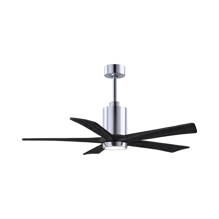 Patricia 5 Indoor / Outdoor LED Ceiling Fan in Polished Chrome/Matte Black (52-Inch).