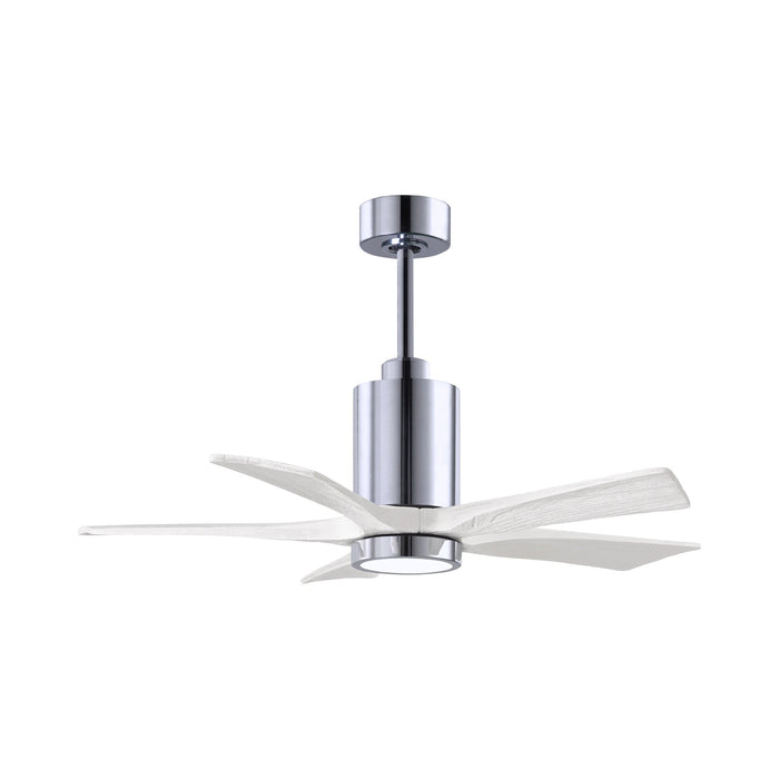 Patricia 5 Indoor / Outdoor LED Ceiling Fan in Polished Chrome/Matte White (42-Inch).