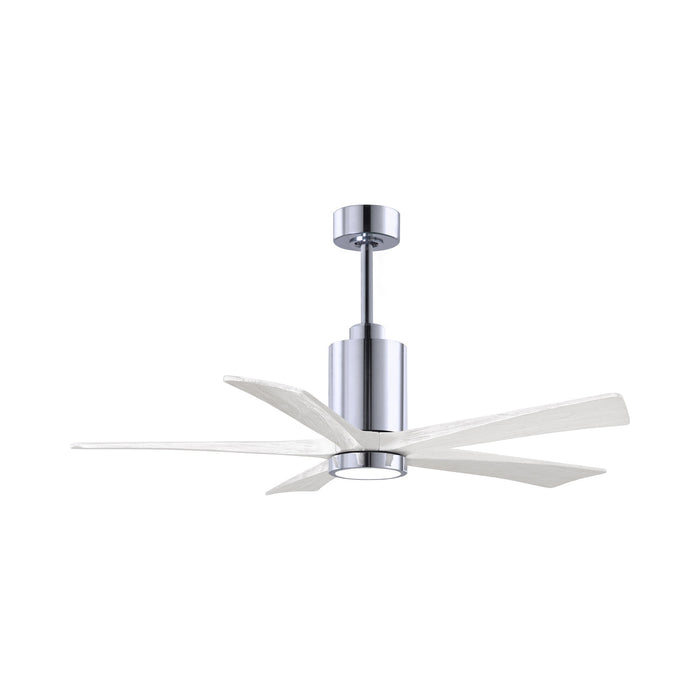Patricia 5 Indoor / Outdoor LED Ceiling Fan in Polished Chrome/Matte White (52-Inch).