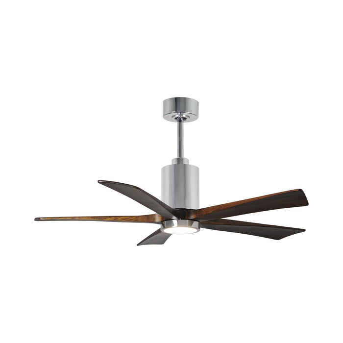 Patricia 5 Indoor / Outdoor LED Ceiling Fan in Polished Chrome/Walnut (52-Inch).