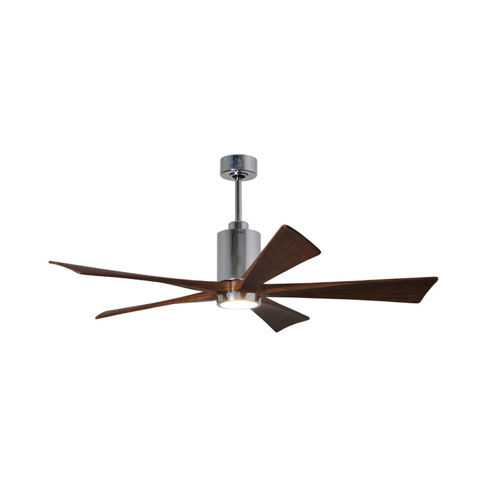Patricia 5 Indoor / Outdoor LED Ceiling Fan in Polished Chrome/Walnut (60-Inch).
