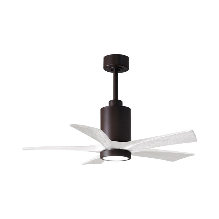 Patricia 5 Indoor / Outdoor LED Ceiling Fan in Textured Bronze/Matte White (42-Inch).