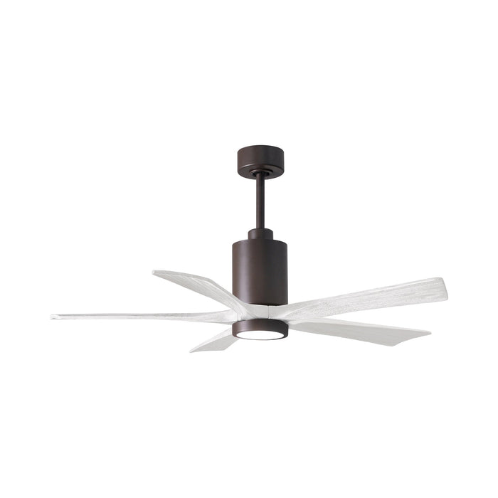 Patricia 5 Indoor / Outdoor LED Ceiling Fan in Textured Bronze/Matte White (52-Inch).