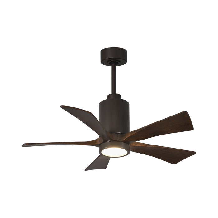 Patricia 5 Indoor / Outdoor LED Ceiling Fan in Textured Bronze/Walnut (42-Inch).