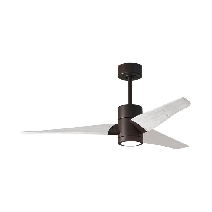 Super Janet LED Ceiling Fan in Textured Bronze/Matte White (52-Inch).