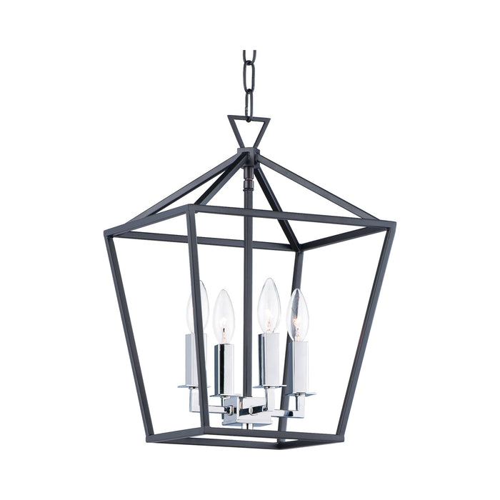 Abode Chandelier in Textured Black/Polished Nickel (Small).
