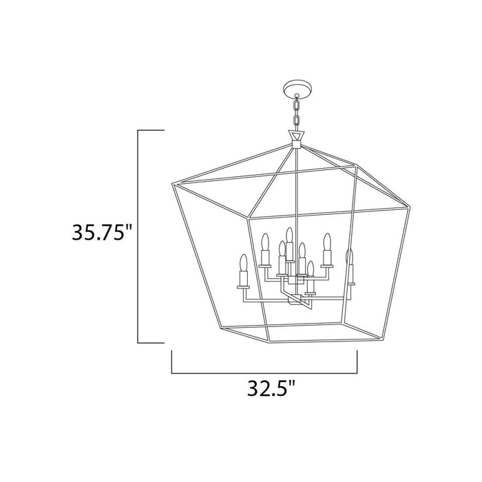 Abode Chandelier - line drawing.