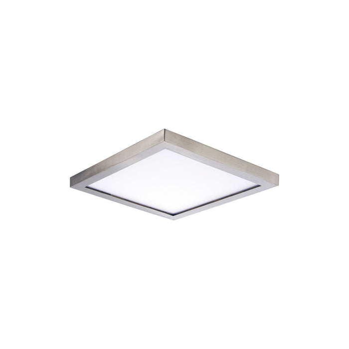 Chip LED Flush Mount Ceiling Light in Small/Square/Satin Nickel.