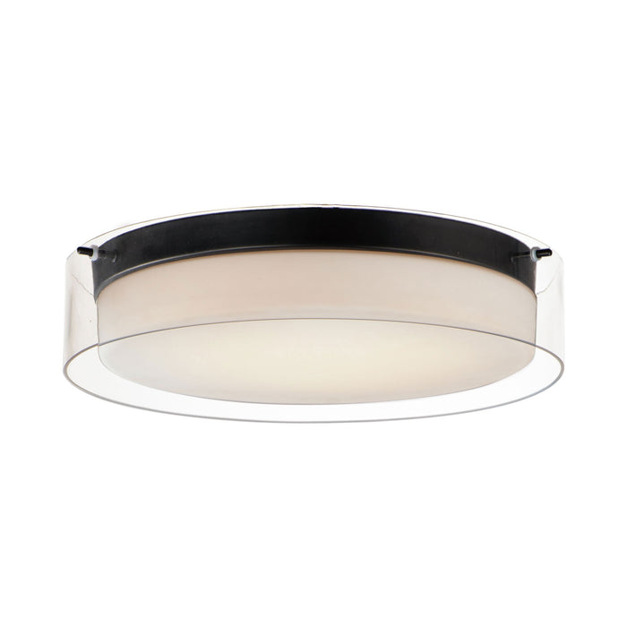 Duo Glass LED Flush Mount Ceiling Light in Black (Small).