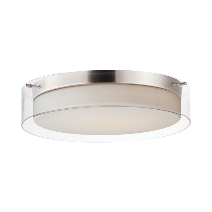 Duo Glass LED Flush Mount Ceiling Light in Satin Nickel (Small).