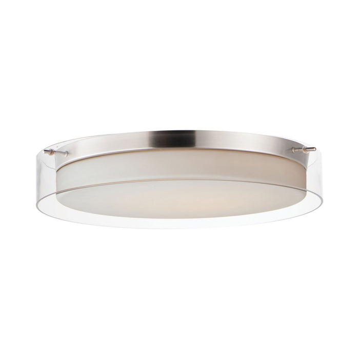 Duo Glass LED Flush Mount Ceiling Light in Satin Nickel (Large).