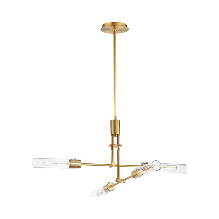 Equilibrium LED Pendant Light in Natural Aged Brass.