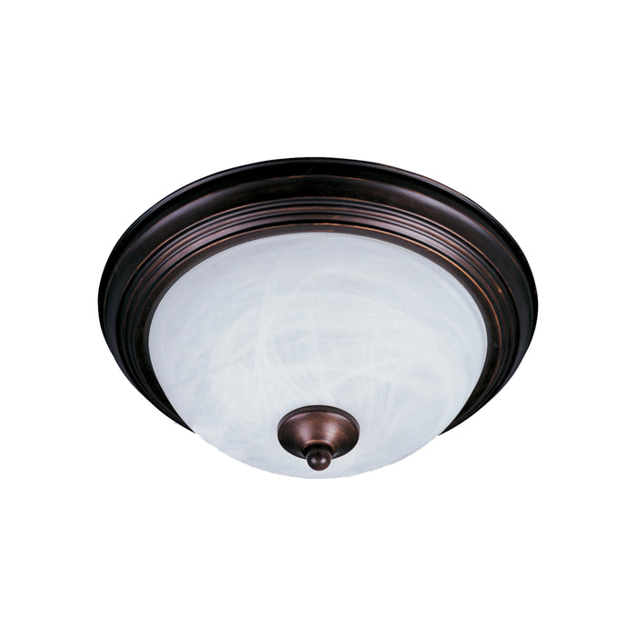 Essentials 584 Flush Mount Ceiling Light in Small/1-Light/Marble/Oil Rubbed Bronze.