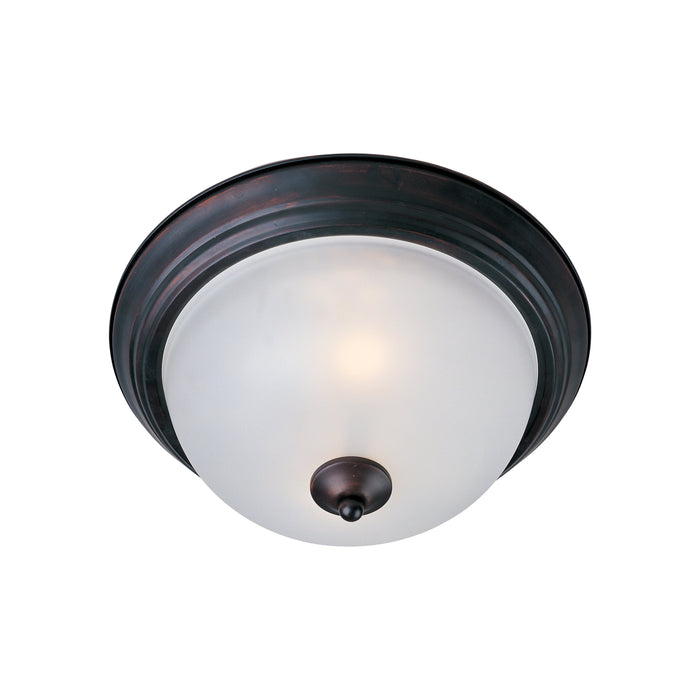 Essentials 584 Flush Mount Ceiling Light in Small/1-Light/Frosted/Oil Rubbed Bronze.