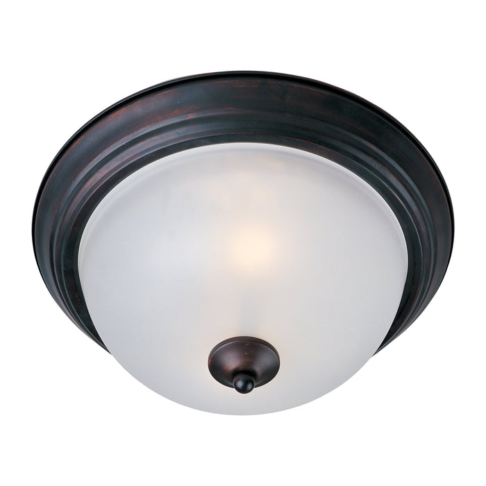 Essentials 584 Flush Mount Ceiling Light in Large/Frosted/Oil Rubbed Bronze.
