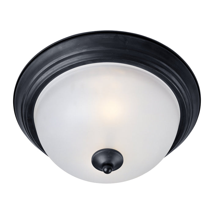 Essentials 584 Flush Mount Ceiling Light in Large/Frosted/Black.