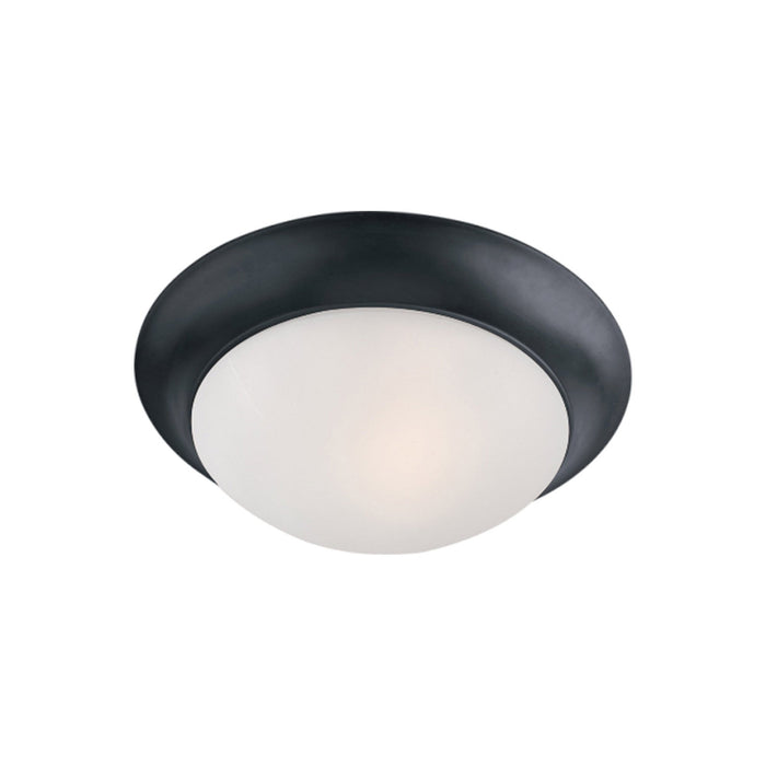 Essentials 585 Flush Mount Ceiling Light in 1-Light/Black/Frosted.