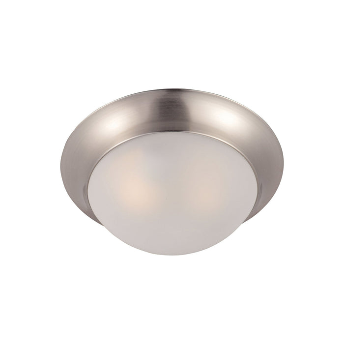 Essentials 585 Flush Mount Ceiling Light in 1-Light/Satin Nickel/Frosted.