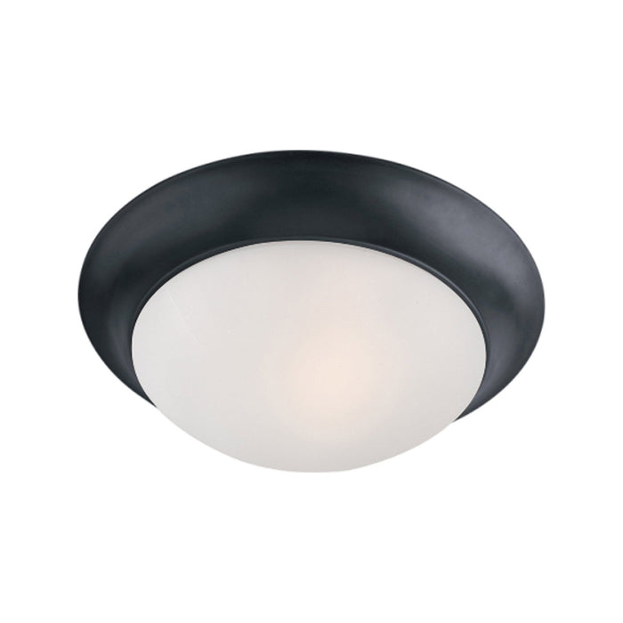 Essentials 585 Flush Mount Ceiling Light in 2-Light/Black/Frosted.