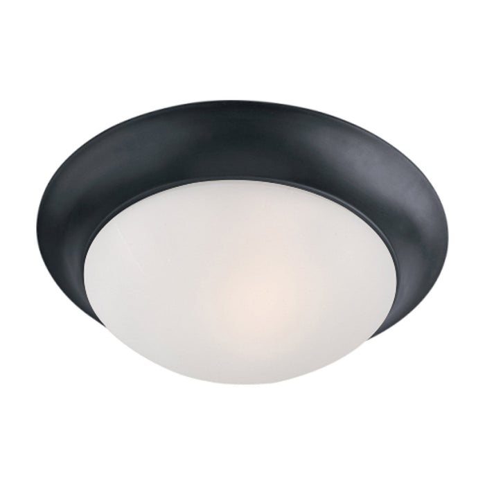 Essentials 585 Flush Mount Ceiling Light in 3-Light/Black/Frosted.
