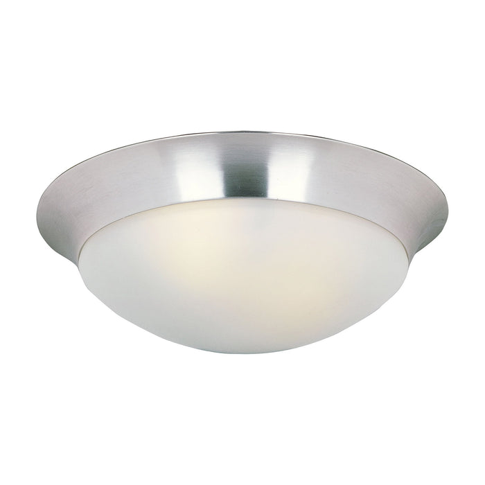 Essentials 585 Flush Mount Ceiling Light in 3-Light/Satin Nickel/Frosted.