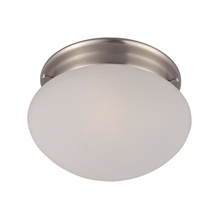 Essentials 588 Flush Mount Ceiling Light in 7.5-Inch/Satin Nickel/Frosted.