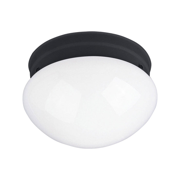 Essentials 588 Flush Mount Ceiling Light in 7.5-Inch/Black/White.