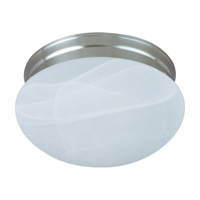 Essentials 588 Flush Mount Ceiling Light in 9-Inch/Satin Nickel/Marble.
