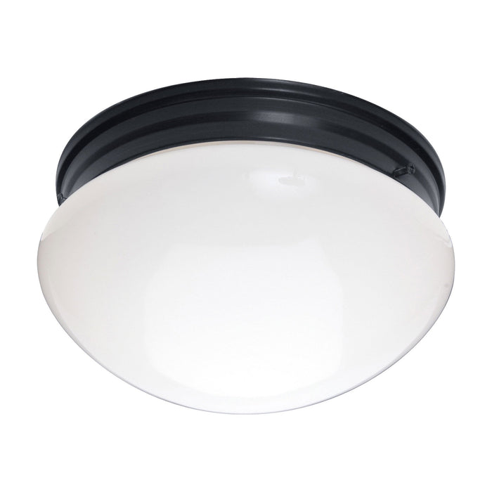 Essentials 588 Flush Mount Ceiling Light in 9-Inch/Black/White.