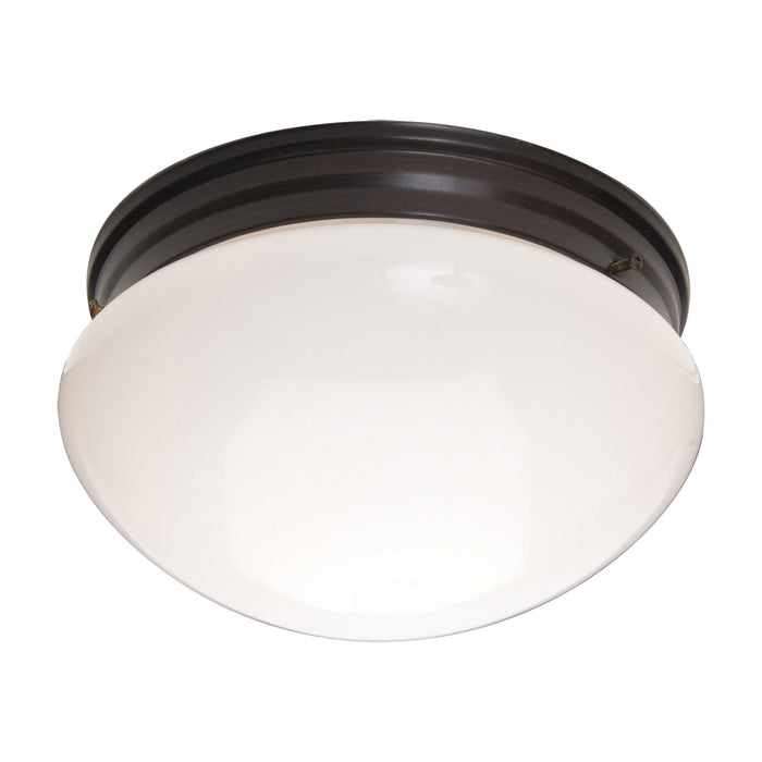 Essentials 588 Flush Mount Ceiling Light in 9-Inch/Oil Rubbed Bronze/White.