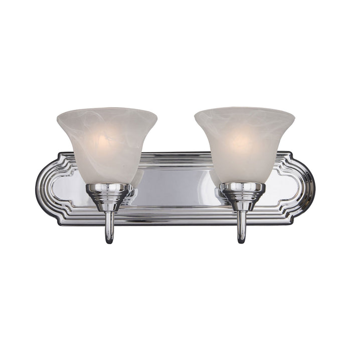 Essentials 801 Bath Vanity Light in 2-Light/Marble/Polished Chrome.