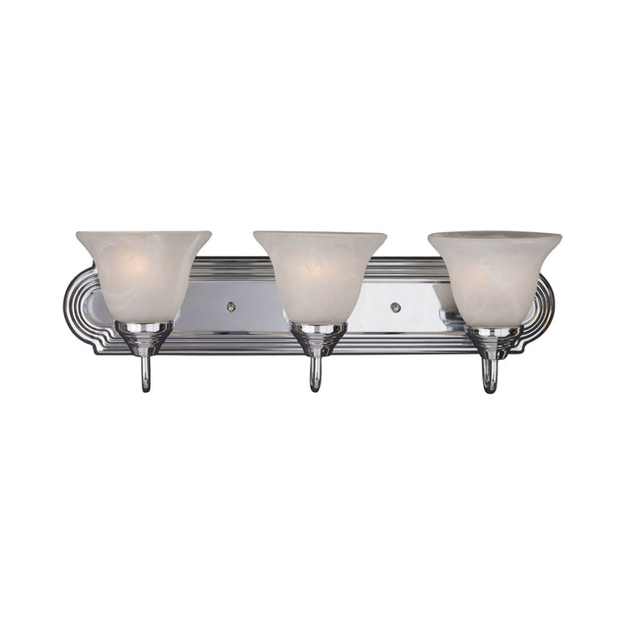 Essentials 801 Bath Vanity Light in 3-Light/Marble/Polished Chrome.