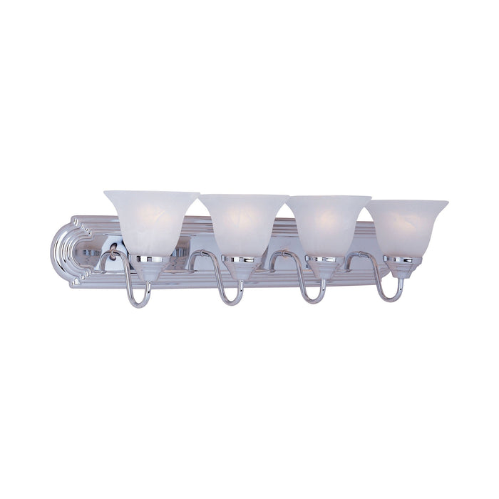 Essentials 801 Bath Vanity Light in 4-Light/Marble/Polished Chrome.