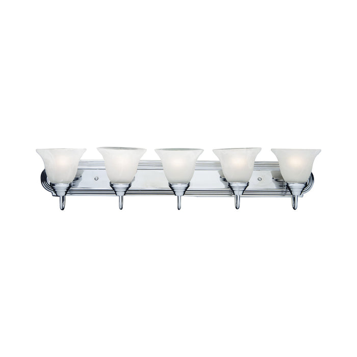 Essentials 801 Bath Vanity Light in 5-Light/Marble/Polished Chrome.