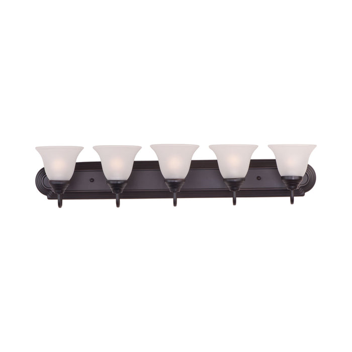 Essentials 801 Bath Vanity Light in 5-Light/Frosted/Oil Rubbed Bronze.