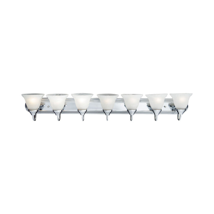 Essentials 801 Bath Vanity Light in 7-Light/Marble/Polished Chrome.